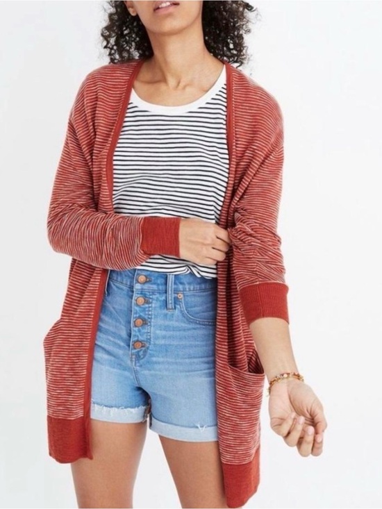 Madewell Sweaters - Madewell - Summer Ryder Colorful Striped Long Sleeve Open Cardigan Size XS